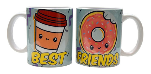 Par Taza De Ceramica, Best Friends, Café Y Dona, 11oz