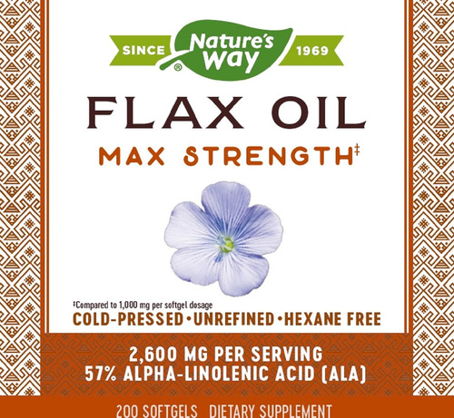 Nature's Way Efagold Flax Oil Max Strength Cold Pressed 1300