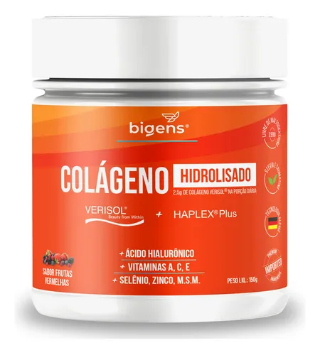 Colágeno hidrolizado Verisol® con Haplex® Plus, ácido hialurónico, vitaminas A, C, E, selenio, zinc y M.S.M. - 150 g Bigens