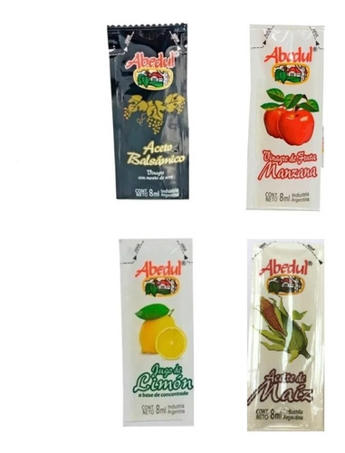 Vinagre Aceto Limon  Aceite Maiz Y Sal X20u Sobres Pouch