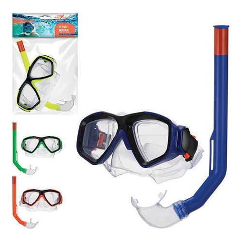 Kit De Mergulho Máscara + Snorkel Praia Piscina Juvenil