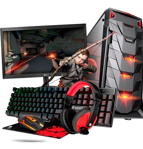 Pc Gamer Completo Full Hd Cpu Amd A8 8gb+jogos, Office, Wifi