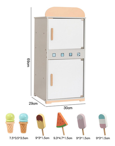 Juego De Refrigerador De Madera Para Niños, Juego De