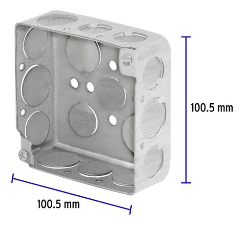 Caja Cuadrada De Acero 4x4 Reforzada, Volteck 46321