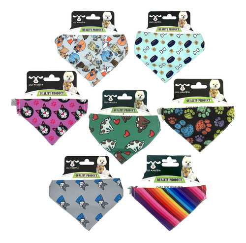 Collar Bandana Pañuelo Para Perro Gato Mascota S 25 A 40 Cm