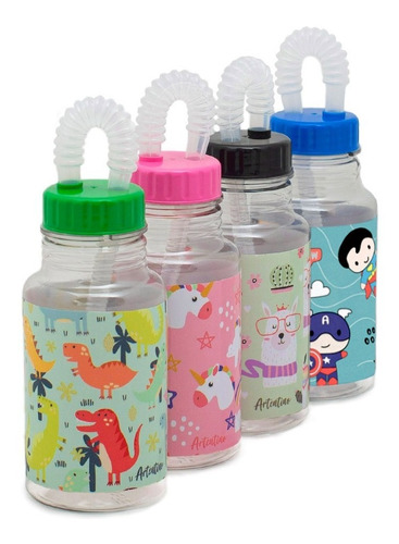 4 Botella Agua Niños Infantil Nena Nene Sorbete Bpa Free