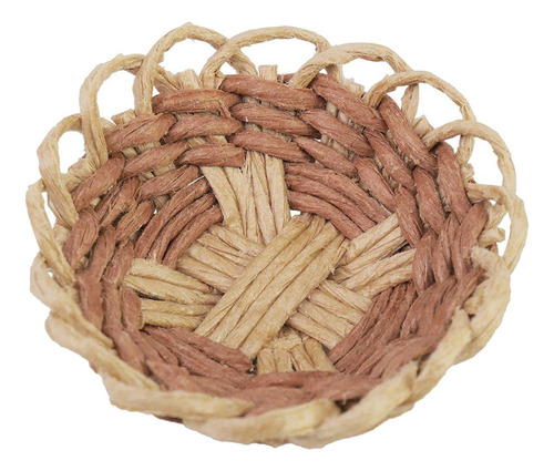 Casa De Muñecas Mini Cesta Tejida Hecha A Mano Juego De