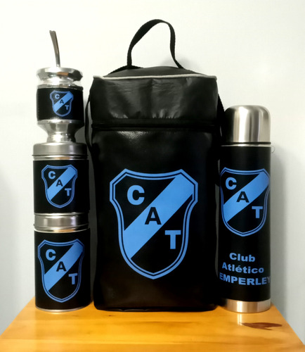 Equipo De Mate Set Matero Club Temperley. Ecocuero