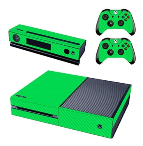 Skin Personalizado Para Xbox One Sim.fibra Carb.verde (047)