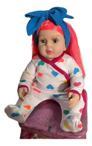 Bebe Gordita Con Cabello Diferentes Colores 50 Cm De Altura