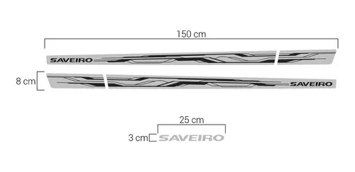 Faixa Lateral Titan Escovado Saveiro 2008/2013 - Carblue