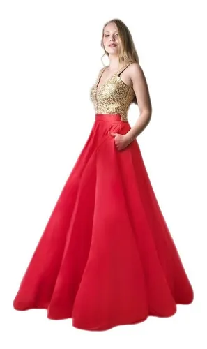 Vestidos de 15 años color rojo con plateado new arrivals
