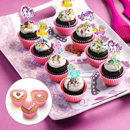 Juego De Cocina Infantil 34 Piezas Uniforme Unicornio Rosa