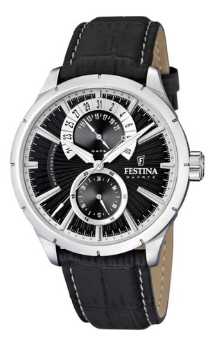 Reloj Festina F16573/3 Original Negro Plateado Negro (Usado)