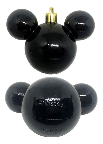 Imagem 3 de 4 de 03 Bolas Enfeite Árvore Natal Mickey Preto Original Disney