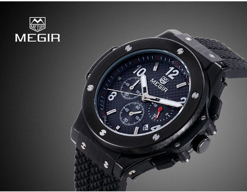 Relógio Masculino Homem Megir Elegante Suíço Calendário