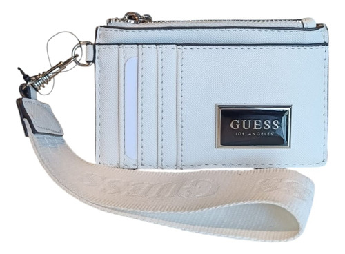 Tarjetero Con Correa Guess Mod. H6026385 Blanco Blanco Liso