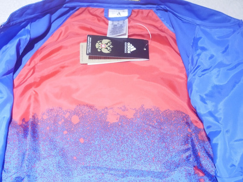 Imagen 8 de 8 de Campera adidas Rusia Doble Tela Blanca/azul Nueva