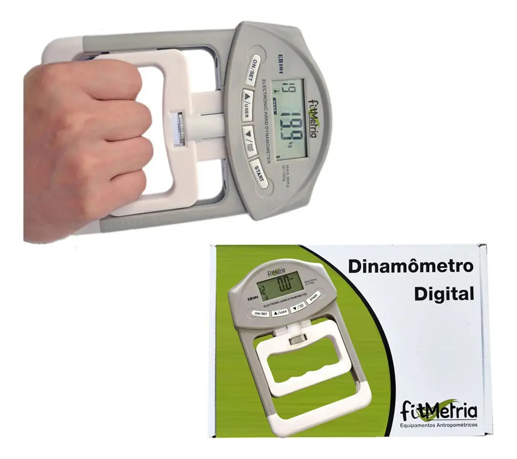 Dinamômetro digital manual medidor Fitmetria FIT024 cor cinza