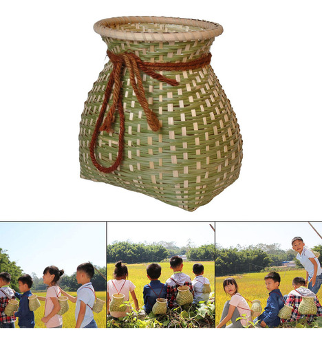 Cesta De Bambú Para El Vientre Cesta De Jarrón De 18x25cm