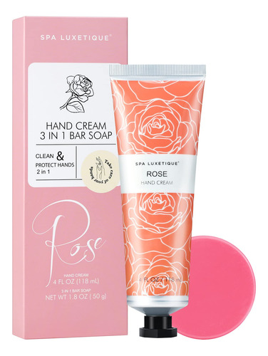 Spa Luxetique Rose Hand Cream Set Bar Jabon Set De Regalo. C