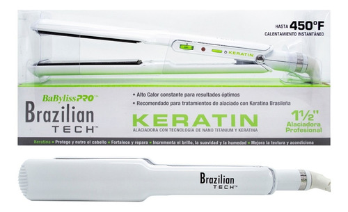 Babyliss Brazilian Tech Keratina Planchita Pelo Alisado 3c