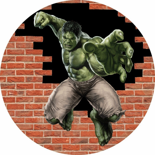 Painel Tecido Redondo O Incrível Hulk C/elástico 1,50x1,50