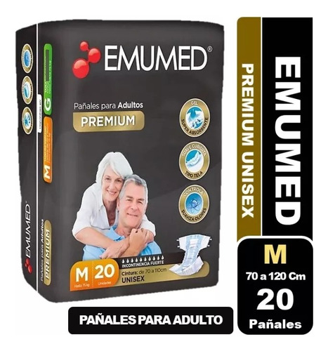 Pack 20un Pañales Adulto Emumed Cintas Ajustables M Baratos