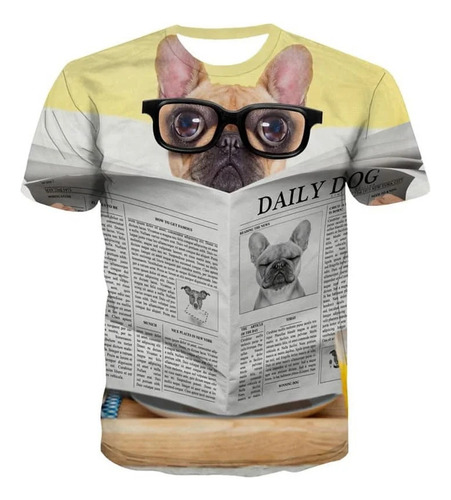 Camiseta Casual Neutral Impresa En 3d Pug Dog Ou