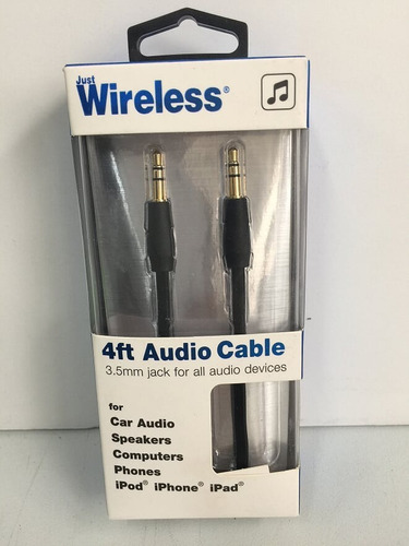 Just Wireless Cable De Audio 4ft  Jack 3.5mm Jw05