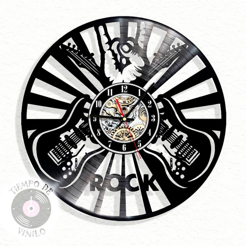 Reloj De Pared Elaborado En Disco De Lp Ref. Rock