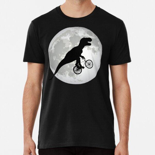 Remera T-rex Andando En Bicicleta Por El Cielo Nocturno Algo