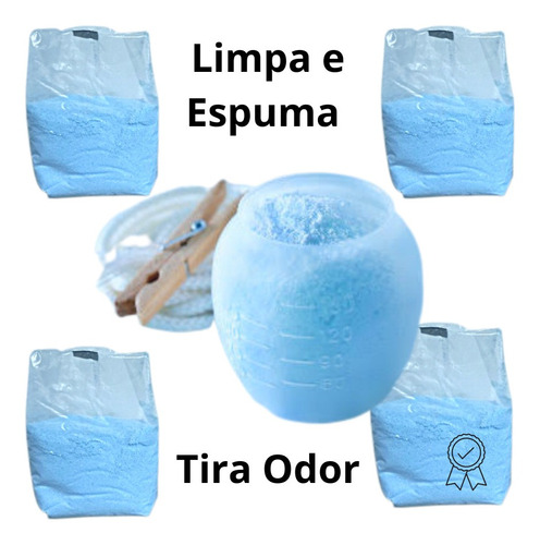 Lava Roupas Kit Com 5kg Sabão Em Pó Higieniza Limpeza Total