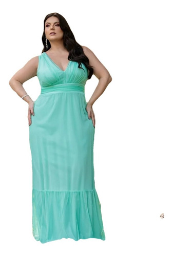Imagem 1 de 3 de Vestido Tule Plus Size Várias Cores Ref 1061