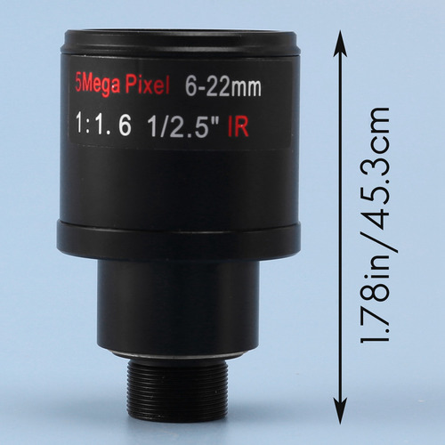 Lente Cctv 1/2,5 Polegadas 6-22 Mm 5 Mp Lente Varifocal F1 C