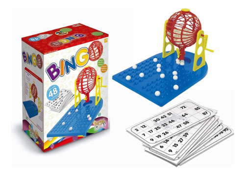 Jogo De Bingo Com 48 Cartela 90 Bolas 01 Globo Barato Oferta