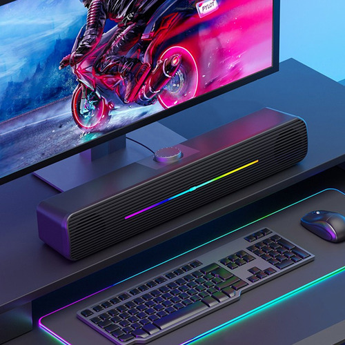 Altavoces Led Para Computadora Con Subwoofer De Bajo Estéreo