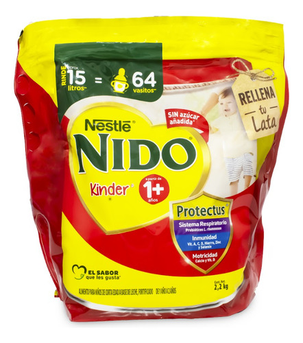 Nestlé Nido Kinder Fórmula En Polvo 1+ Sin Azucar 2.2 Kg