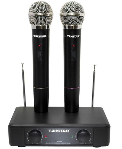 2 Micrófonos Inalámbricos Takstar Ts-2200 Vhf De Mano /