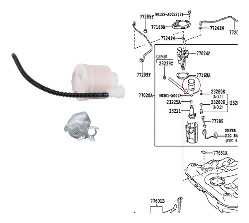 Filtro Bomba Gasolina Camry Asv40l 2.5 L4 2arx 2011