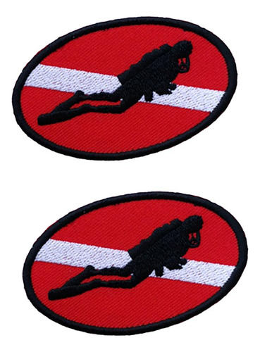 2x Ellipse Diver Flag Patch Parches Insignia