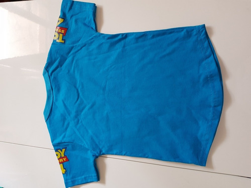 ,remera De Algodon Estampada Toy Story Niños Celeste