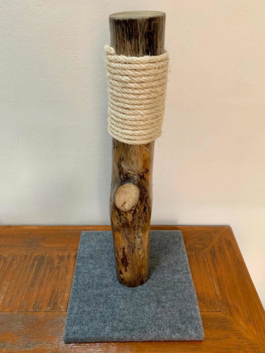 Poste Rascador Para Gato 100% Natural Tronco Árbol Yute
