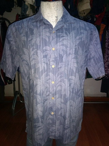 Camisa Hawaiana Palmeras Tropical Hombre Talle M Algodón -44