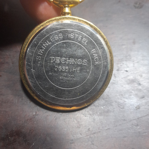 Imagem 4 de 6 de Relogio De Bolso Folhado Ouro Technos Quartz Semi Novo