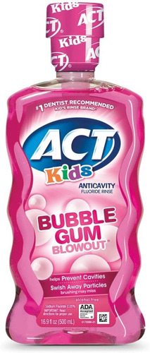 Act Kids Enjuague Dental Para Ninos Bubble Gum