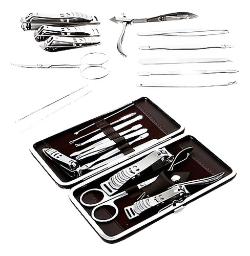 12pcs Del Pedicure / Manicure Set Nail Clippers Limpiador Cu