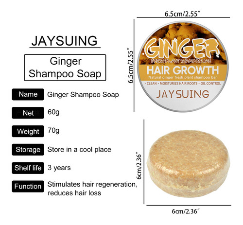2pcs Barras De Shampoo De Gengibre Para O Crescimento Do Cab