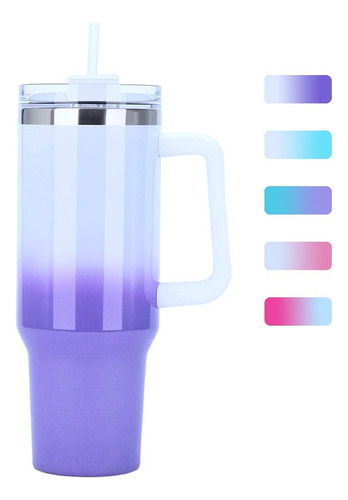 40oz Colorful Botella Térmica Para Deportes Al Aire Libre Blanco Morado