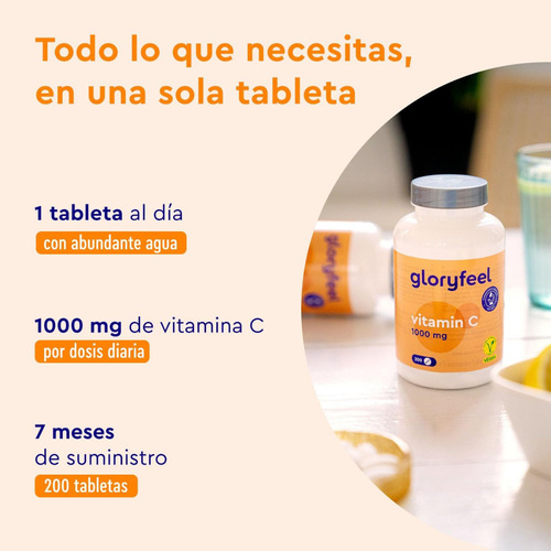 Vitamina C 1000 Mg Ayuda Inmunologico Cansancio 200 Tabletas